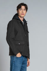 LIAM HOODIE JACKET MIXED WOOL
