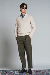 ADAM TURTLENECK ZIP IN MOULINE'