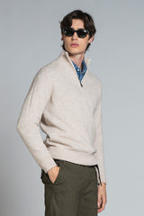 ADAM TURTLENECK ZIP IN MOULINE'