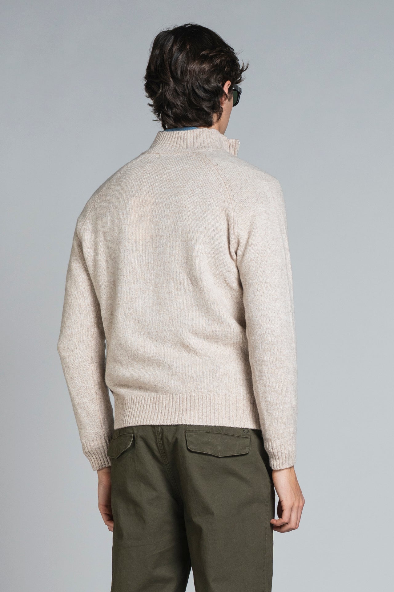 ADAM TURTLENECK ZIP IN MOULINE'