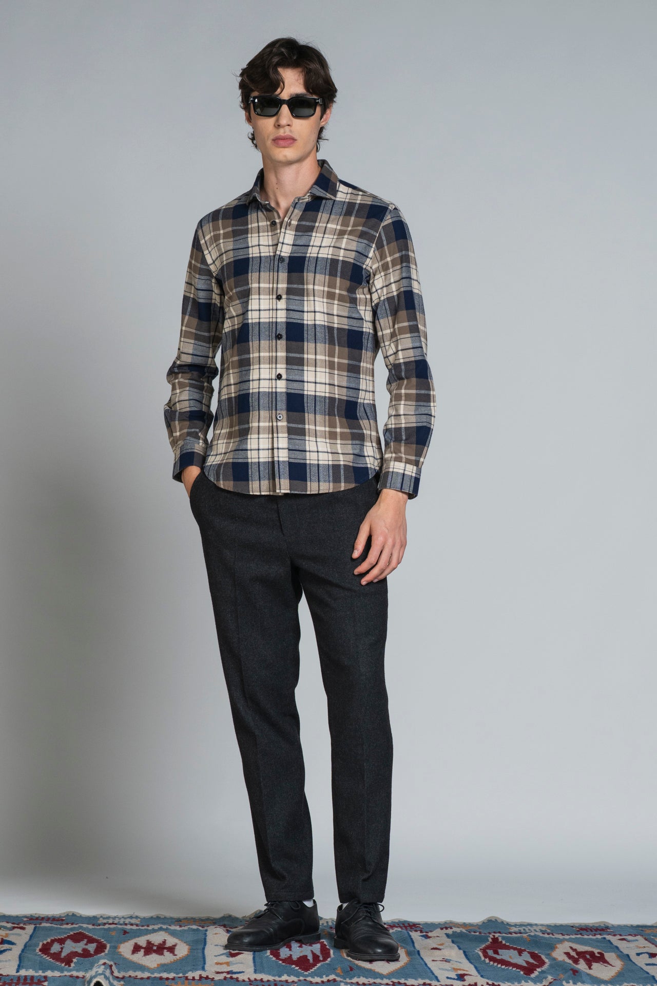 RILEY COLLAR FRENCH IN COTTON CHECK