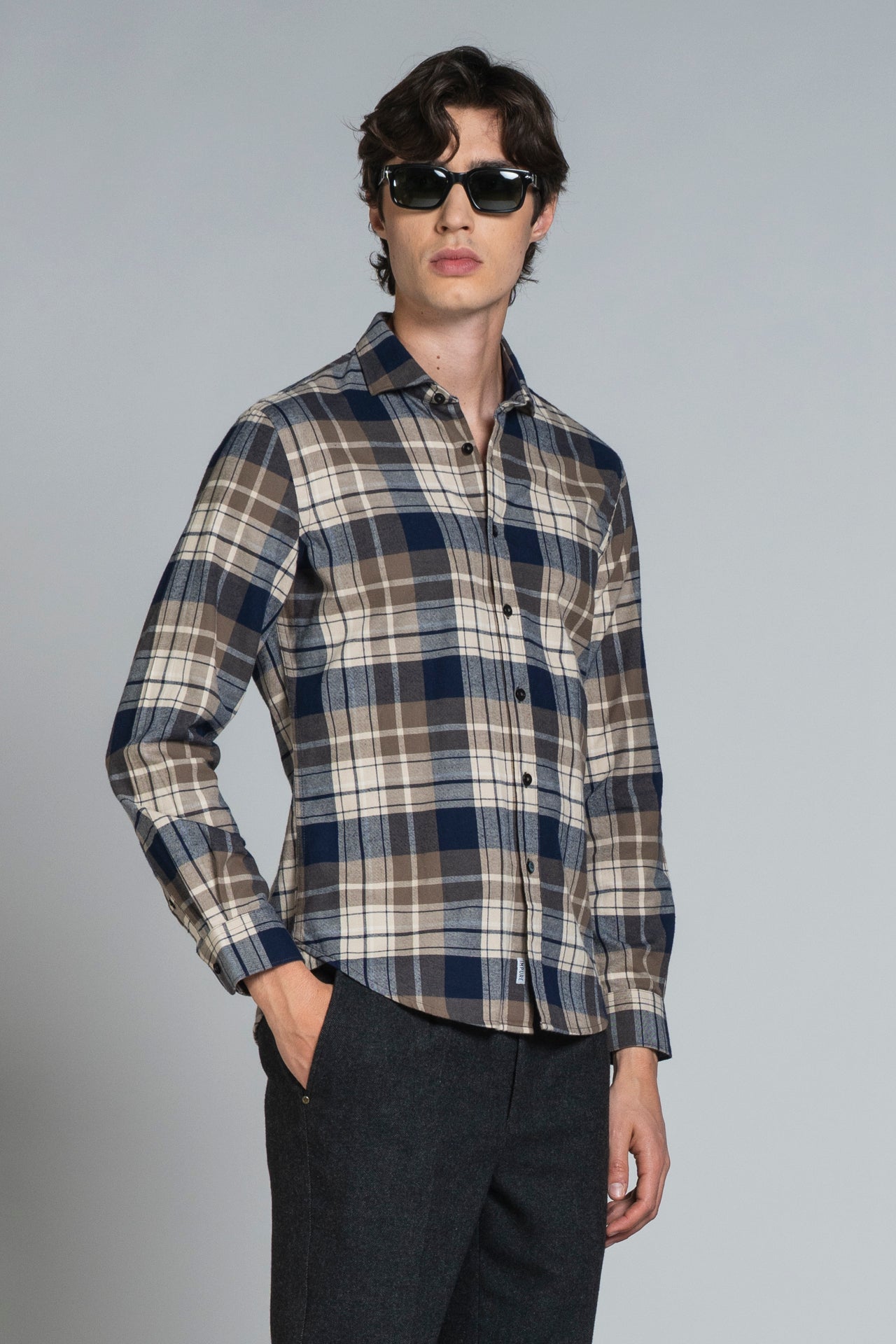 RILEY COLLAR FRENCH IN COTTON CHECK