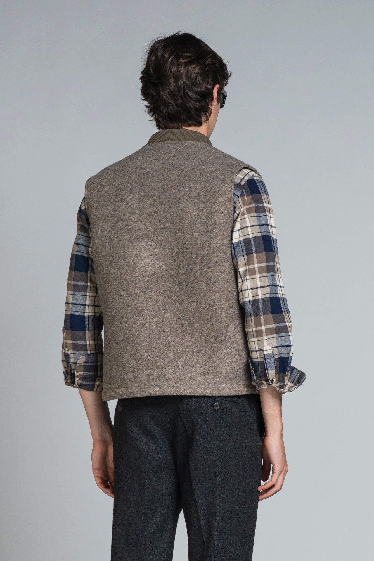 TERRY GILET IN BOILED WOOL