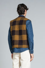 TERRY GILET IN BOILED WOOL CHECK