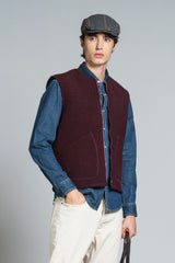 TERRY GILET IN BOILED WOOL