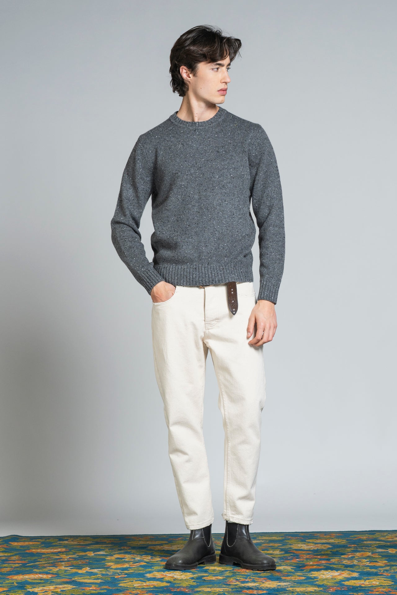 GEORGE ROUND NECK IN BLEND WOOL