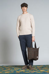 REED ROUND NECK  BRAID IN MOULINE'