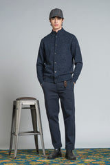 CHASE CARDIGAN BUTTON IN MOULINE'