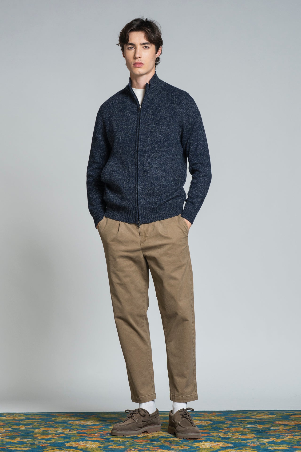 CONRAD CARDIGAN ZIP IN MOUINE'