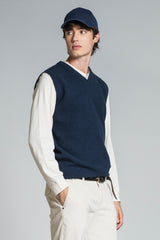 JUDE GILET V NECK IN LAMBSWOOL