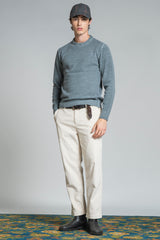 CHARLIE ROUND NECK IN MIXED WOOL COLD DYED