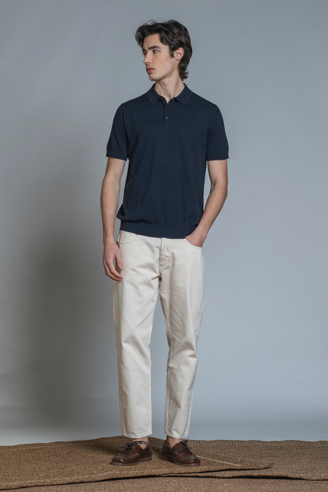 JOYCE SWEATER POLO IN COTTON CREPE