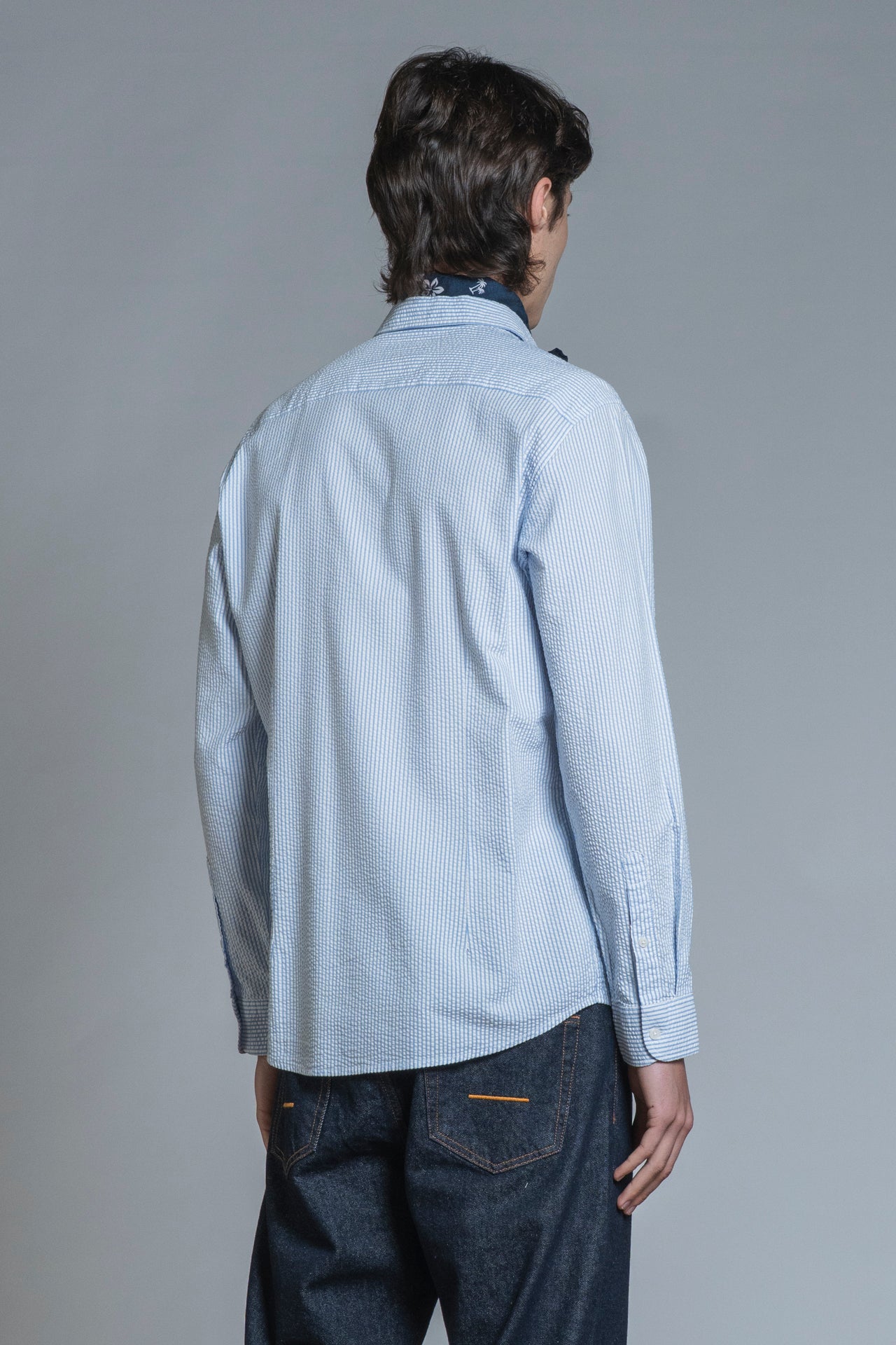 RILEY FRENCH COLLAR IN SEERSUCKER