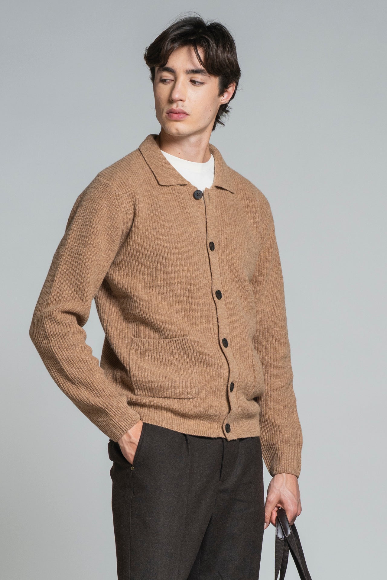 HUGO CARDIGAN SHIRT IN LAMBSWOOL