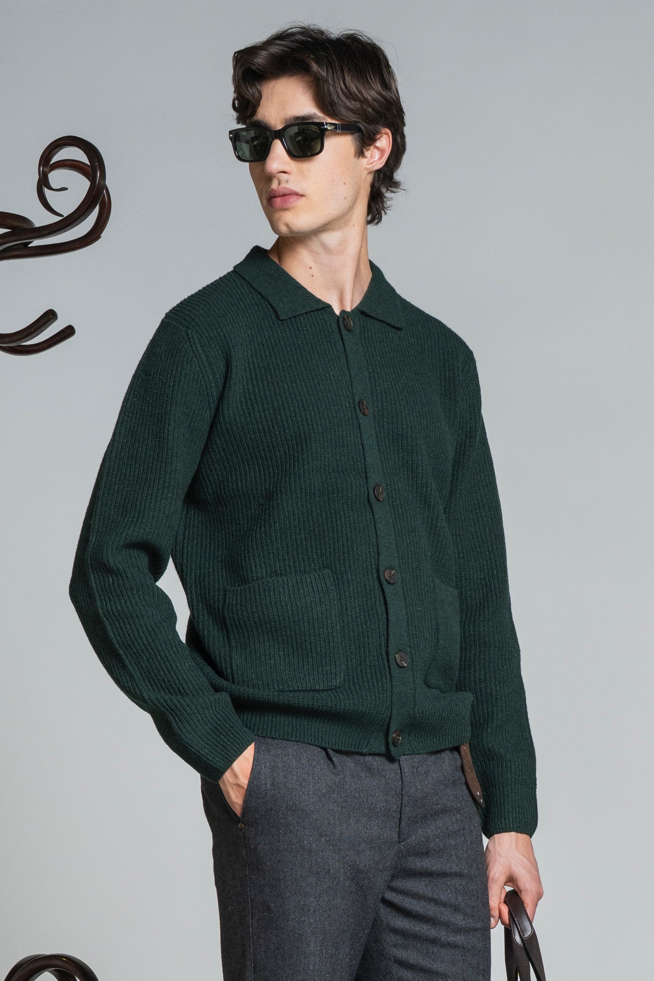 HUGO CARDIGAN SHIRT IN LAMBSWOOL