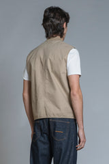 TERRY GILET ZIP COTTON SLUB