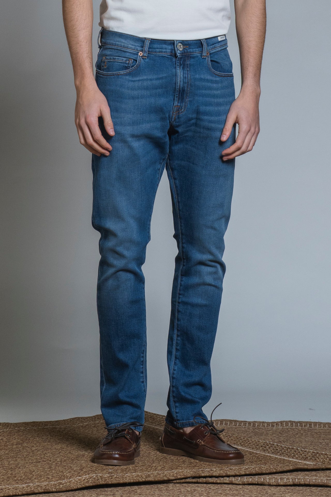 FREDDIE CHINO LONG SLIM 5 PKT IN DENIM