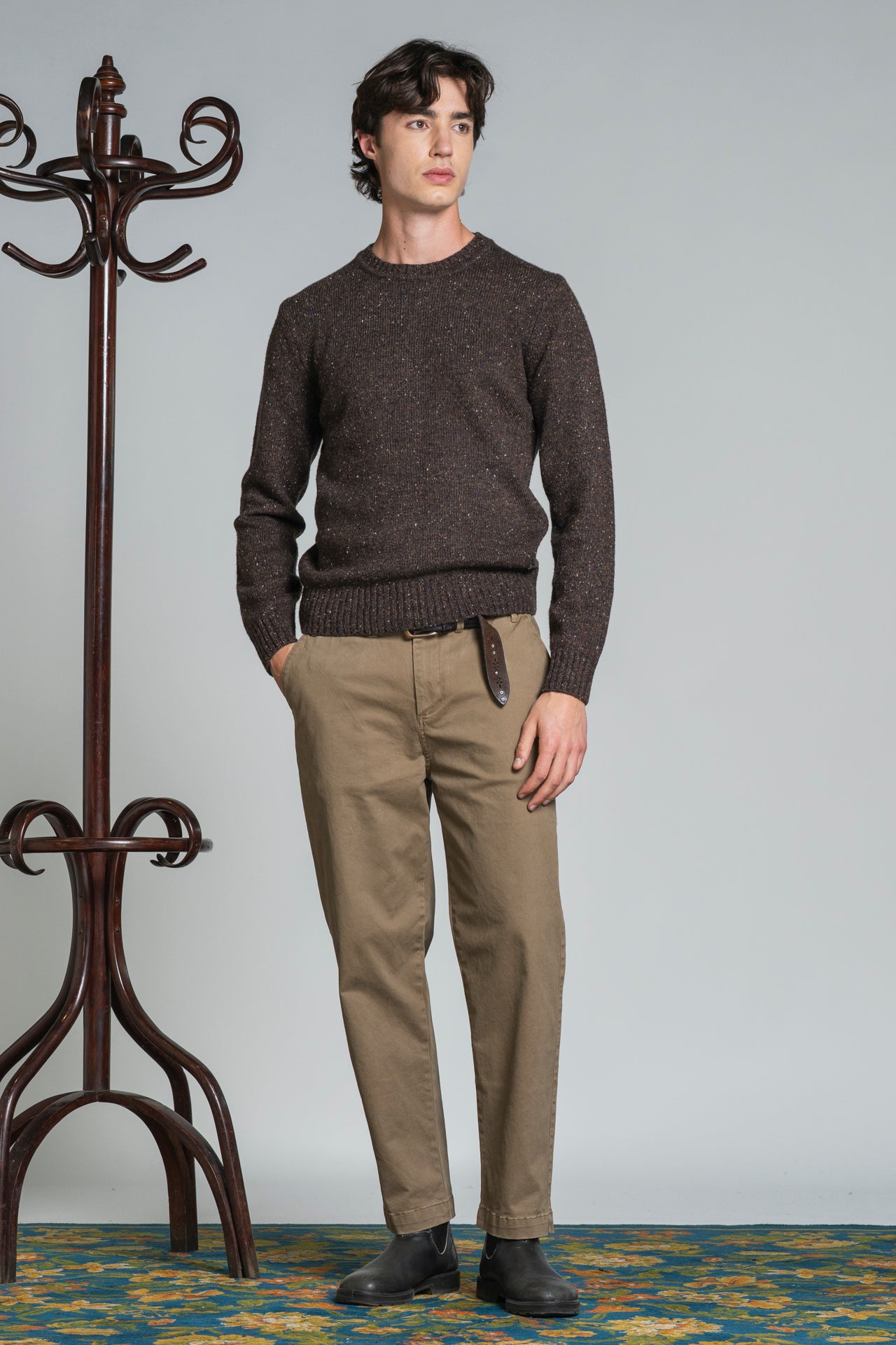 GEORGE ROUND NECK IN BLEND WOOL