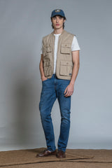 CHORE GILET ZIP TWILL STRETCH