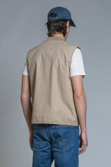 CHORE GILET ZIP TWILL STRETCH