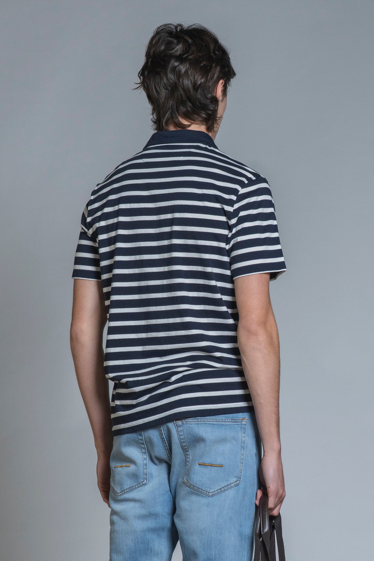 JAMIE SKIPPER POLO IN JERSEY STRIPE