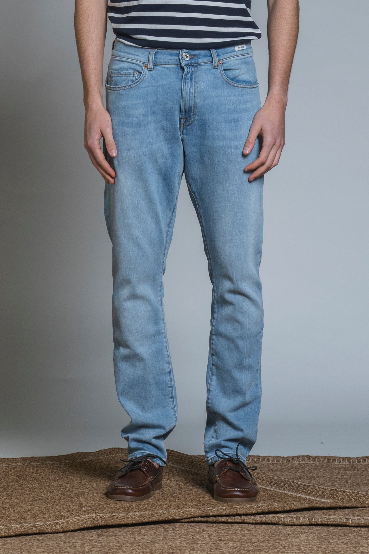 FREDDIE CHINO LONG SLIM 5 PKT IN DENIM