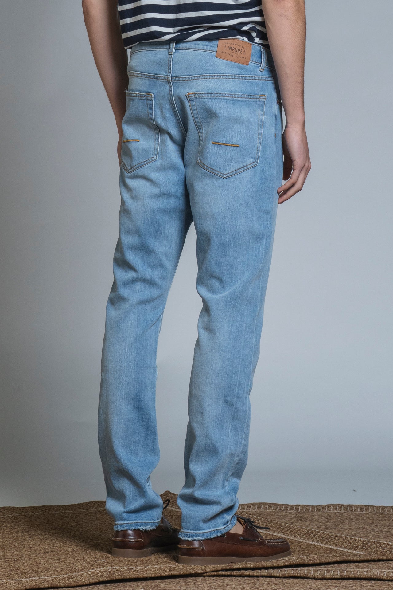 FREDDIE CHINO LONG SLIM 5 PKT IN DENIM