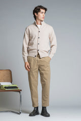 CHASE CARDIGAN BUTTON IN MOULINE'