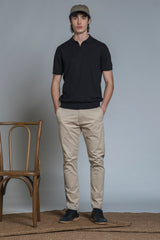 CLARK SWEATER POLO SKIPPER IN COTTON CREPE