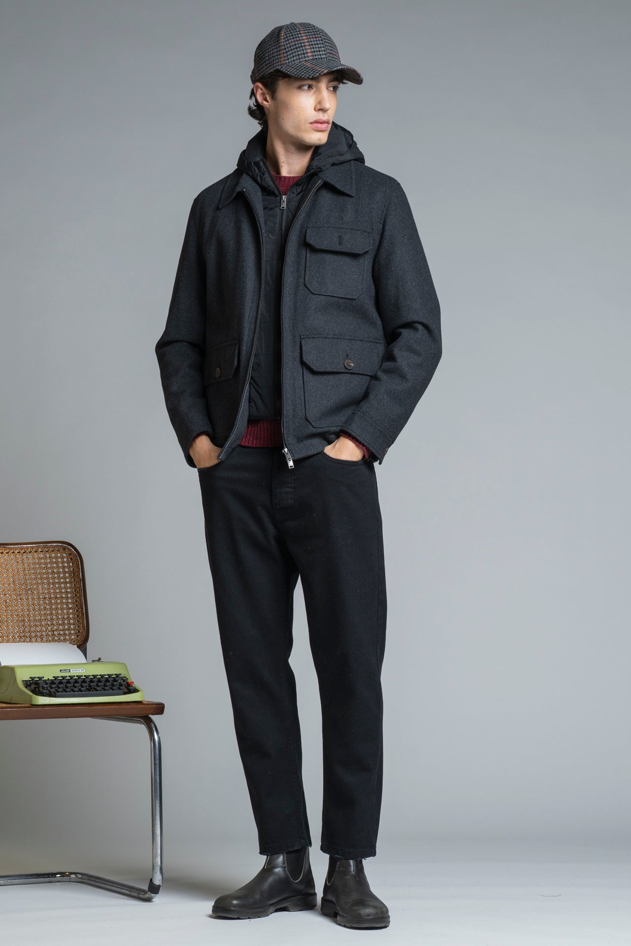 LIAM HOODIE JACKET MIXED WOOL