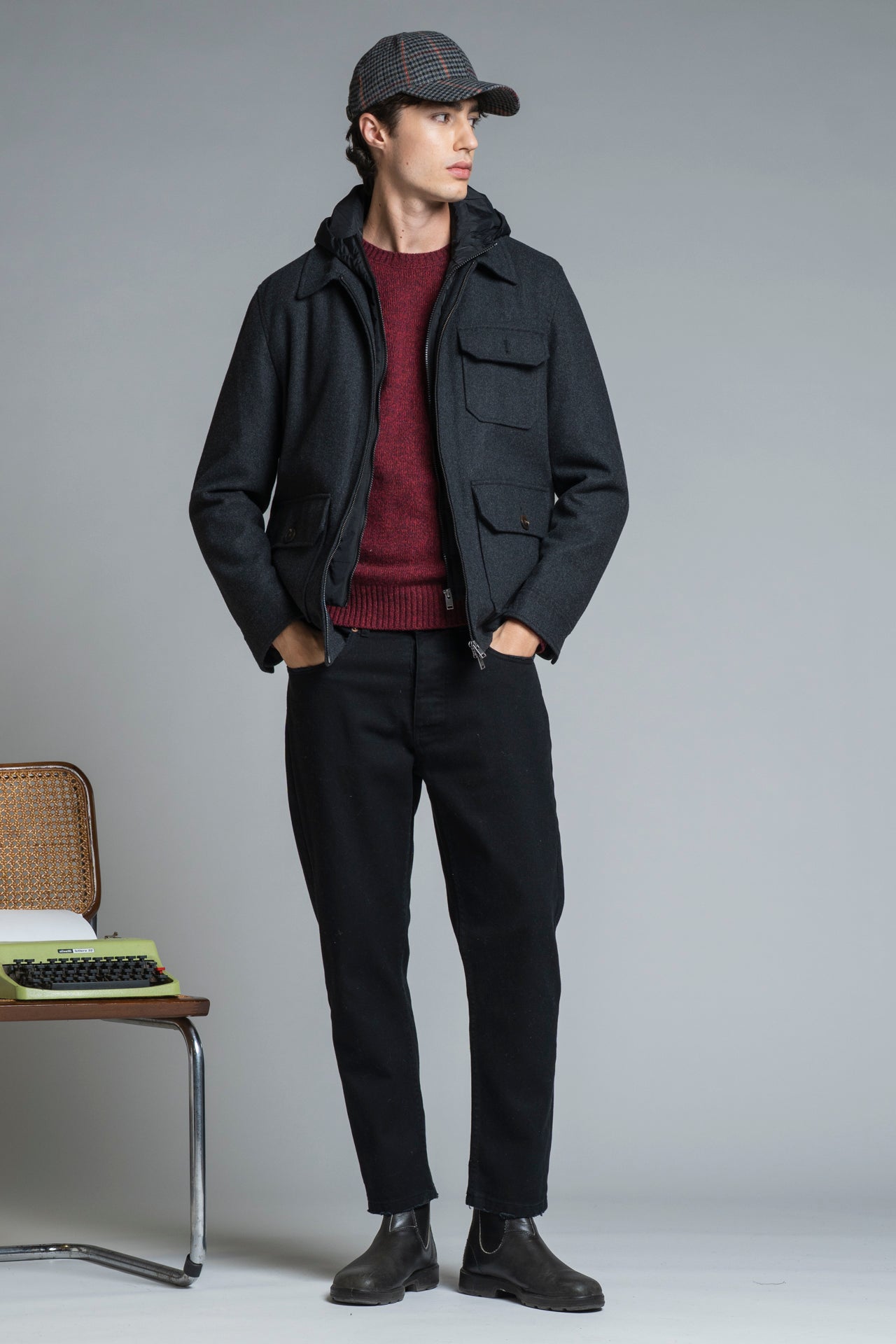 LIAM HOODIE JACKET MIXED WOOL