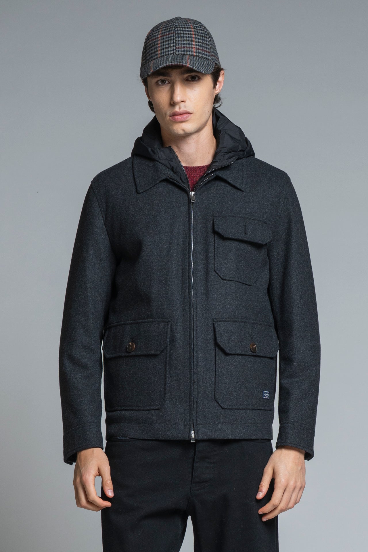 LIAM HOODIE JACKET MIXED WOOL
