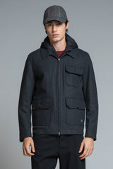 LIAM HOODIE JACKET MIXED WOOL