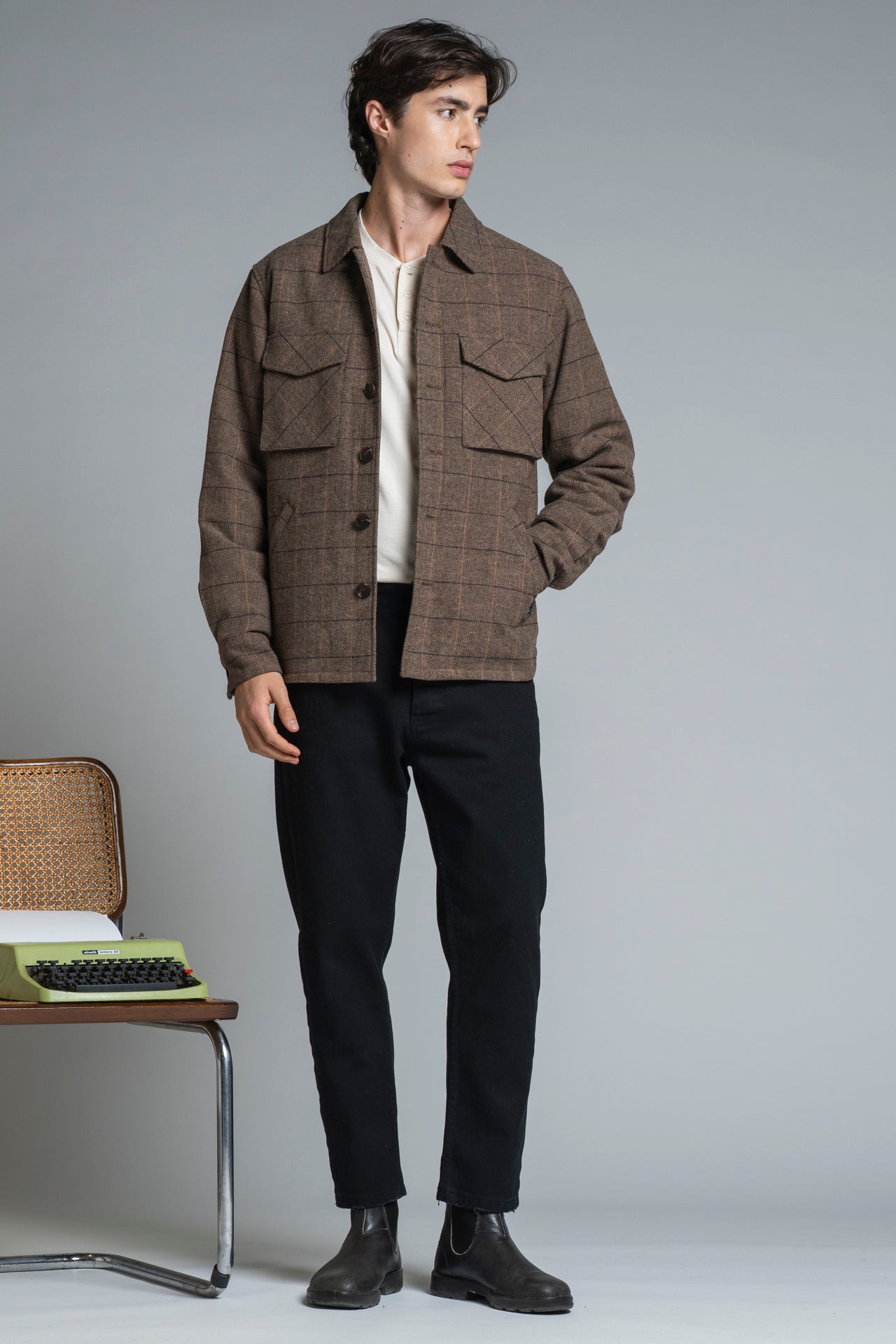 DEREK OVERSHIRT JACKET IN MIXED WOOL