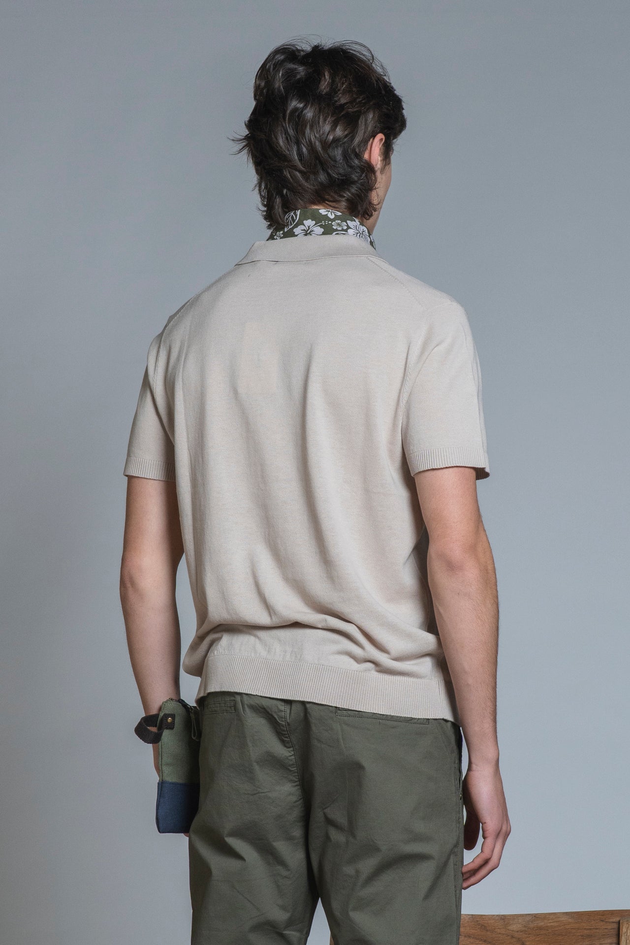 CLARK SWEATER POLO SKIPPER IN COTTON CREPE