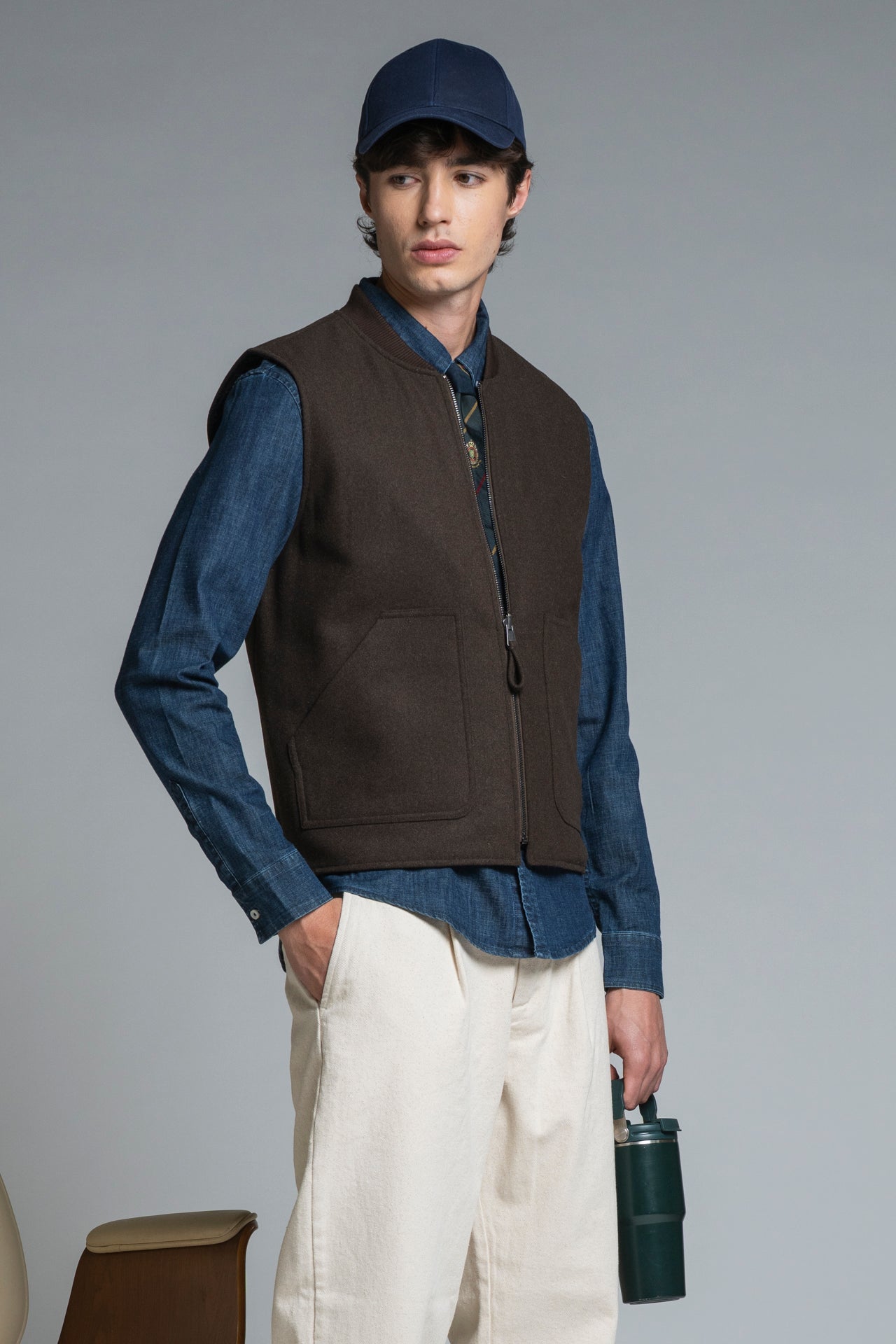 MARTIN GILET IN MIXED WOOL