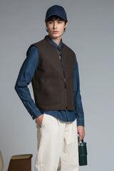MARTIN GILET IN MIXED WOOL