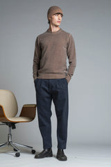 CHARLIE ROUND NECK IN MIXED WOOL COLD DYED