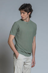 SAMUEL SWEATER ROUND NECK IN COTTON CREPE