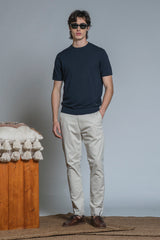 SAMUEL SWEATER ROUND NECK IN COTTON CREPE