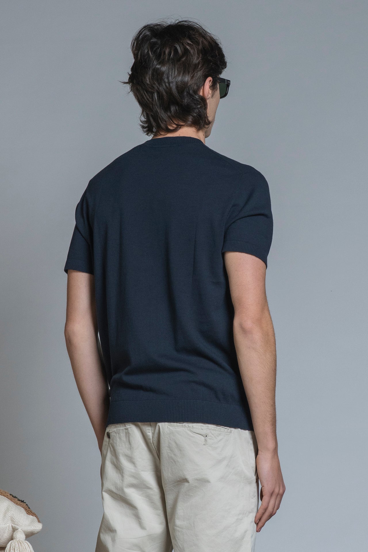 SAMUEL SWEATER ROUND NECK IN COTTON CREPE