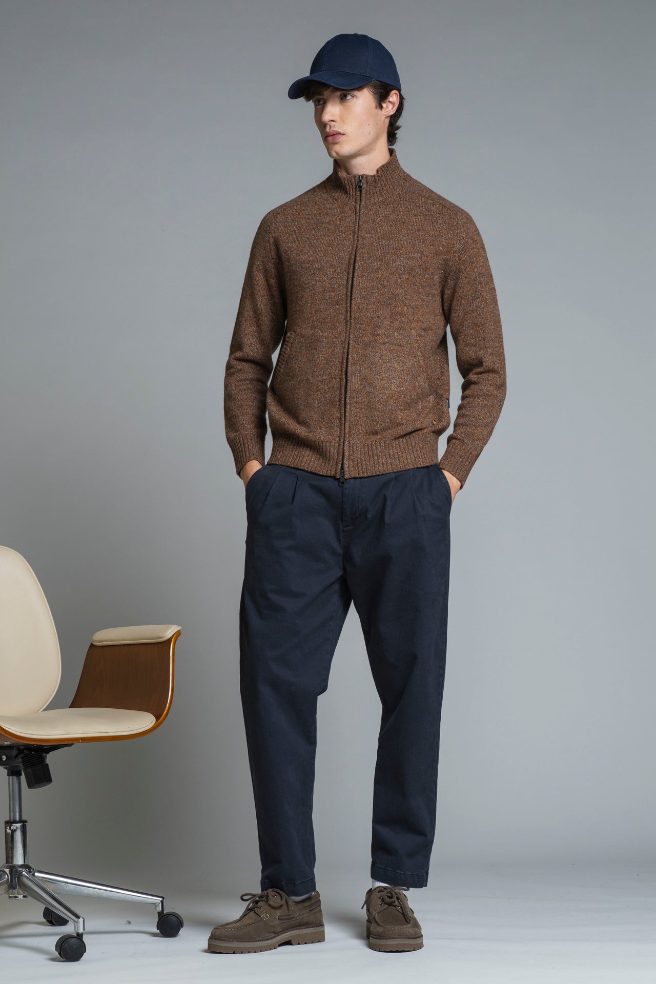 CONRAD CARDIGAN ZIP IN MOUINE'