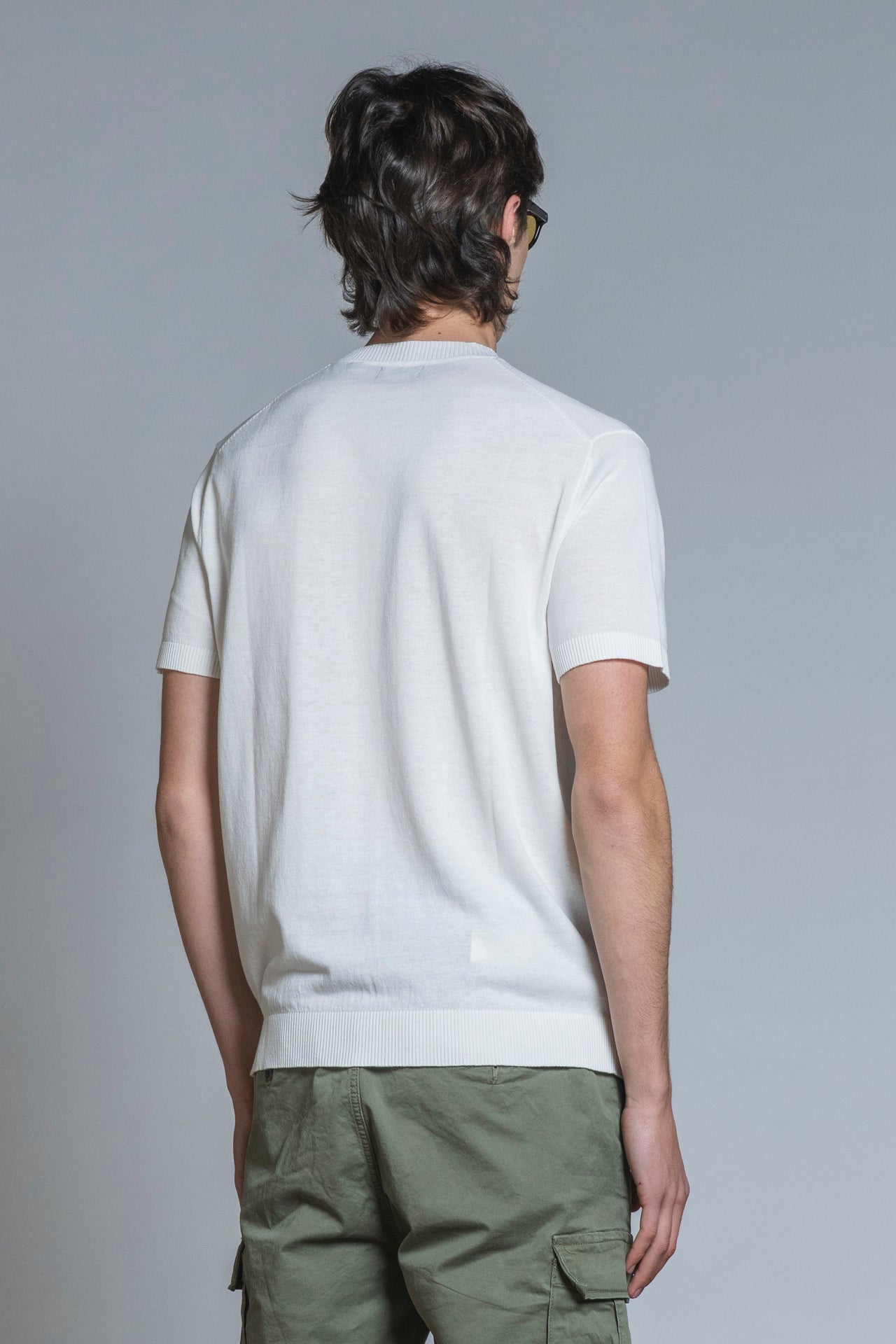 SAMUEL SWEATER ROUND NECK IN COTTON CREPE