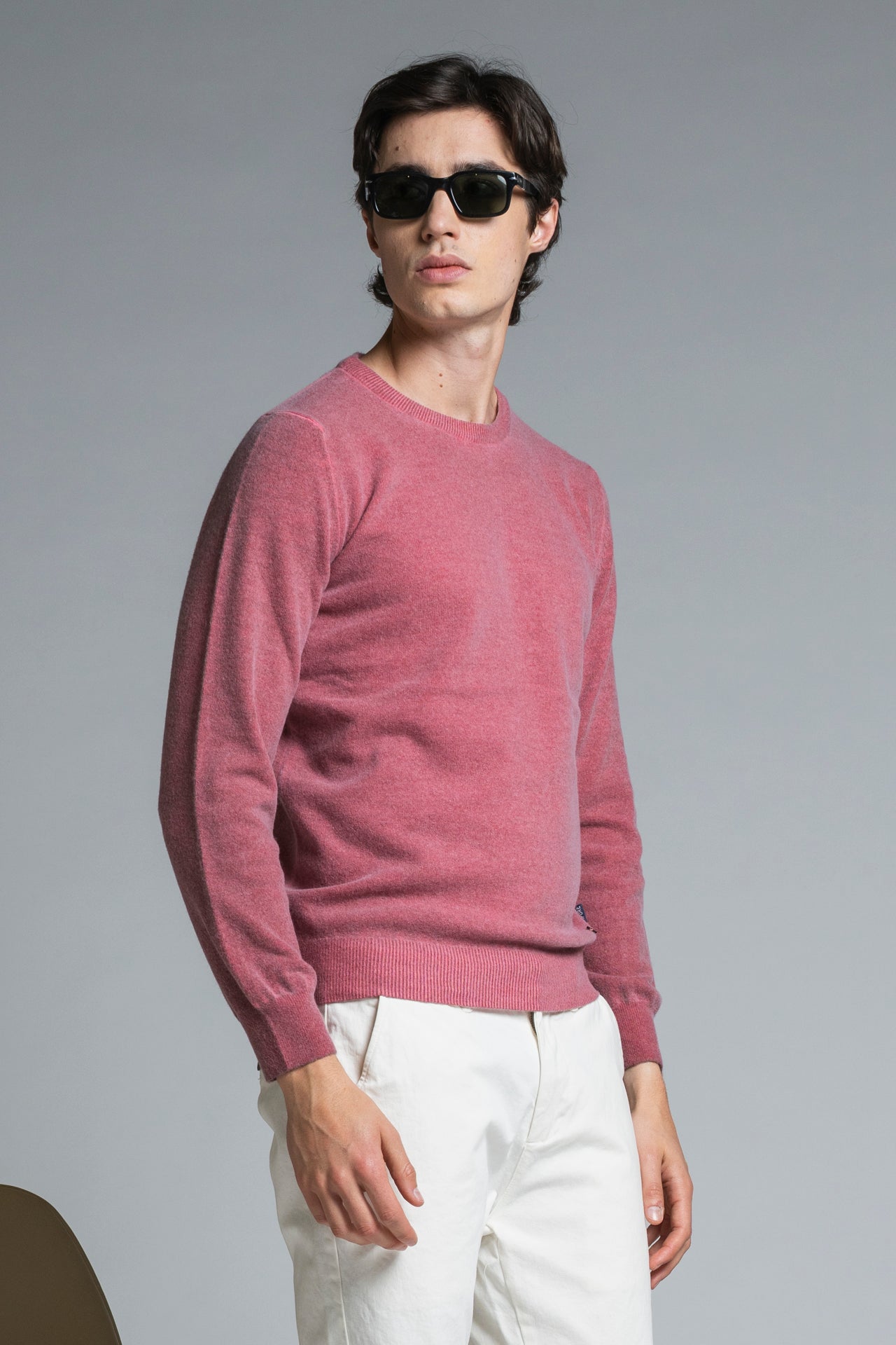 CHARLIE ROUND NECK IN MIXED WOOL COLD DYED