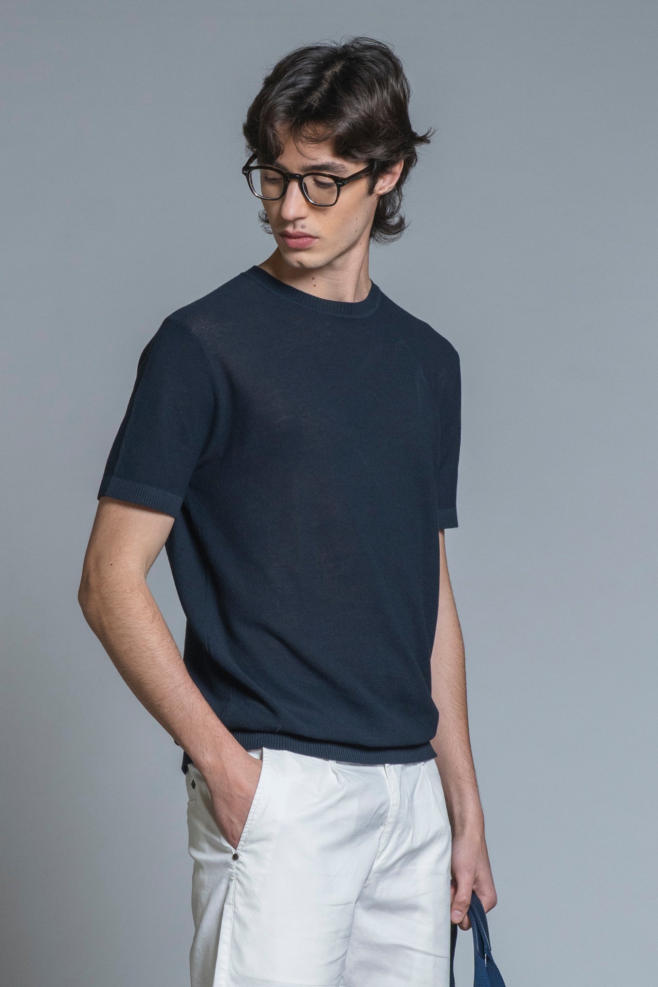 JARED SWEATER ROUND NECK COTTON RICE