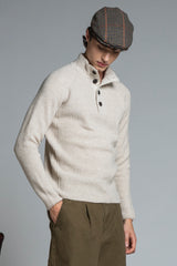 JUSTE TURTLENECK BUTTON IN LAMBSWOOL