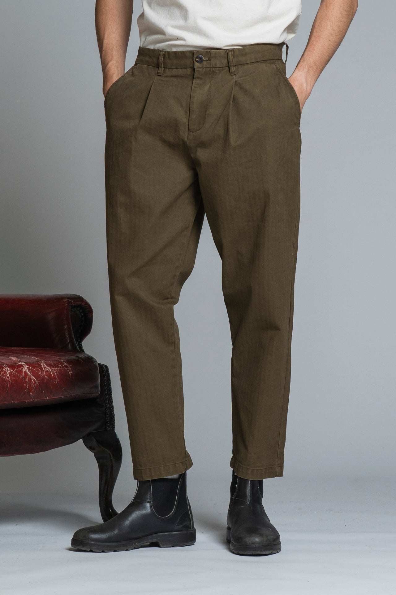 KYSON CHINO LONG PENCES IN HERRIGBONE