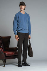 CHARLIE ROUND NECK IN MIXED WOOL COLD DYED