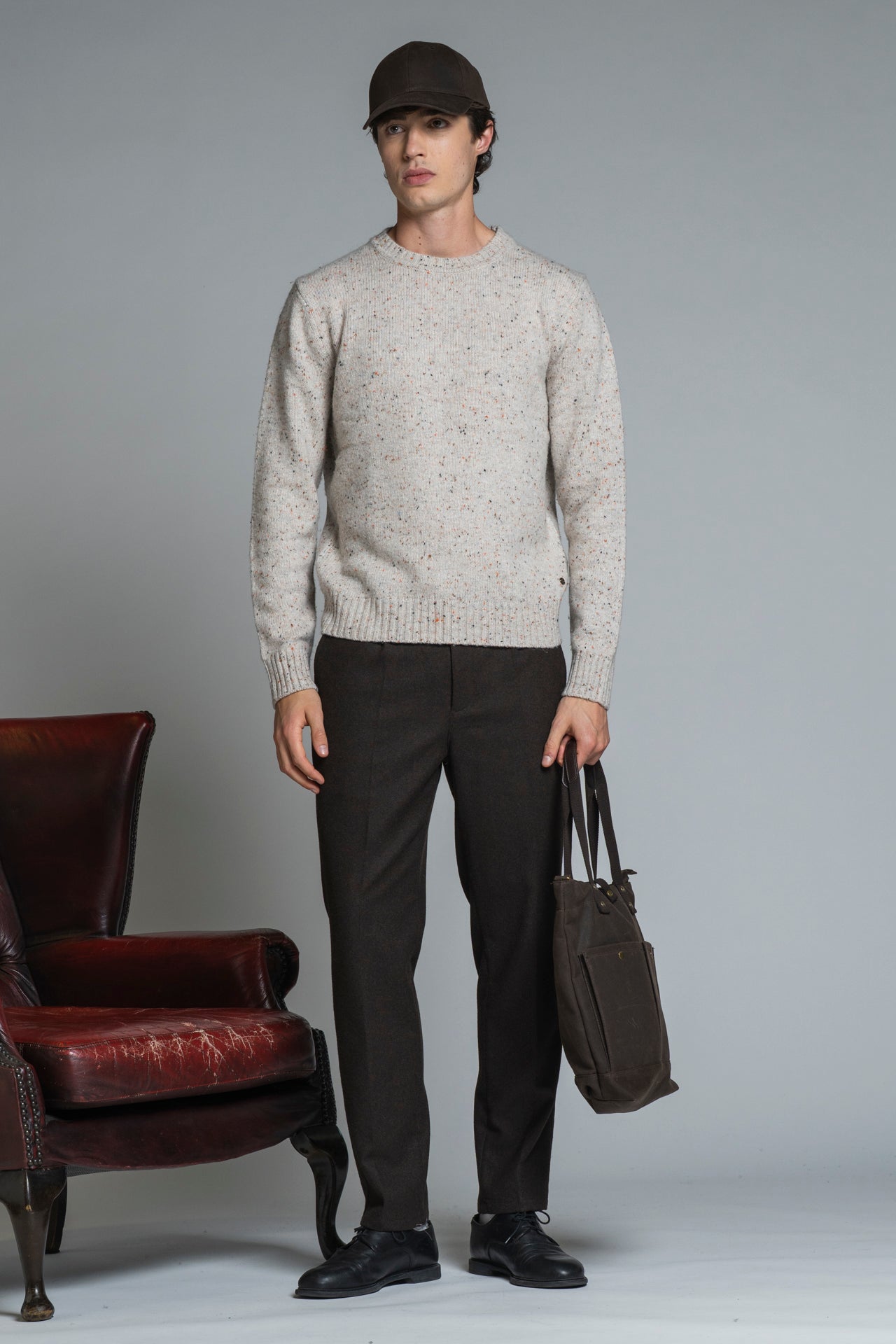 GEORGE ROUND NECK IN BLEND WOOL