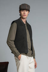 TERRY GILET IN BOILED WOOL